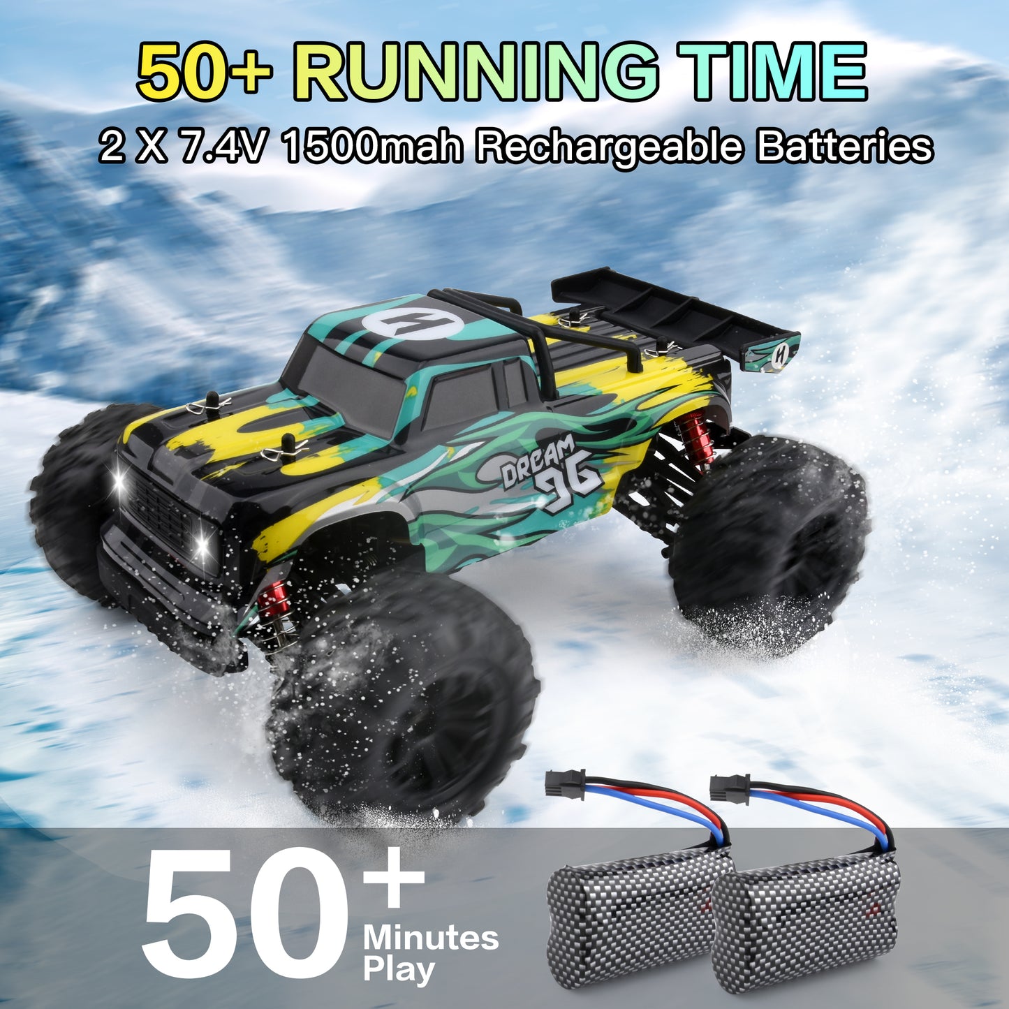 RC Cars 1: 16 Scale All Terrain 4x4 Remote Control Car for Adults & Kids, 40+MPH Waterproof Off-Road RC Trucks, 2.4Ghz Radio Controller, 2 Batteries, 2 Car Bodies