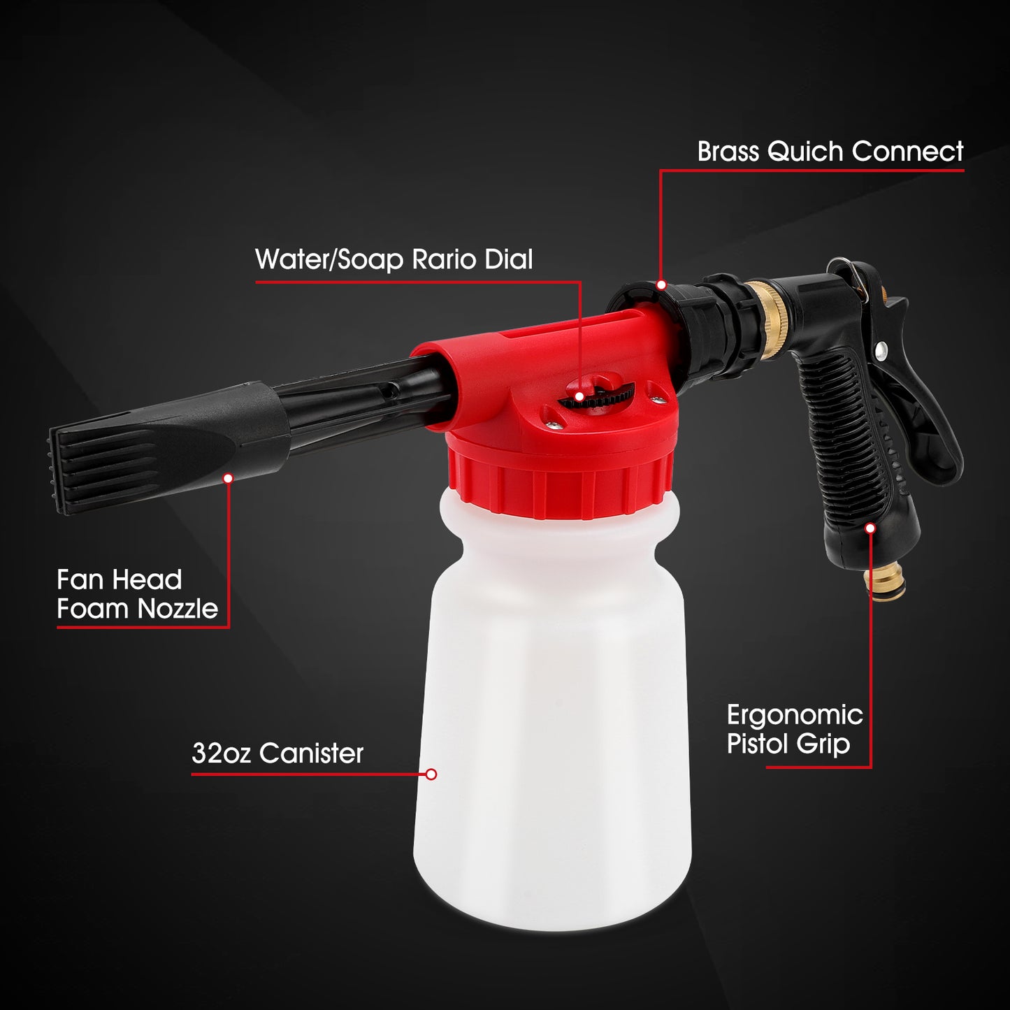 Foam Gun,Foam Cannon Pressure Washer Quick Connect to Most Garden Hose for Home and Car
