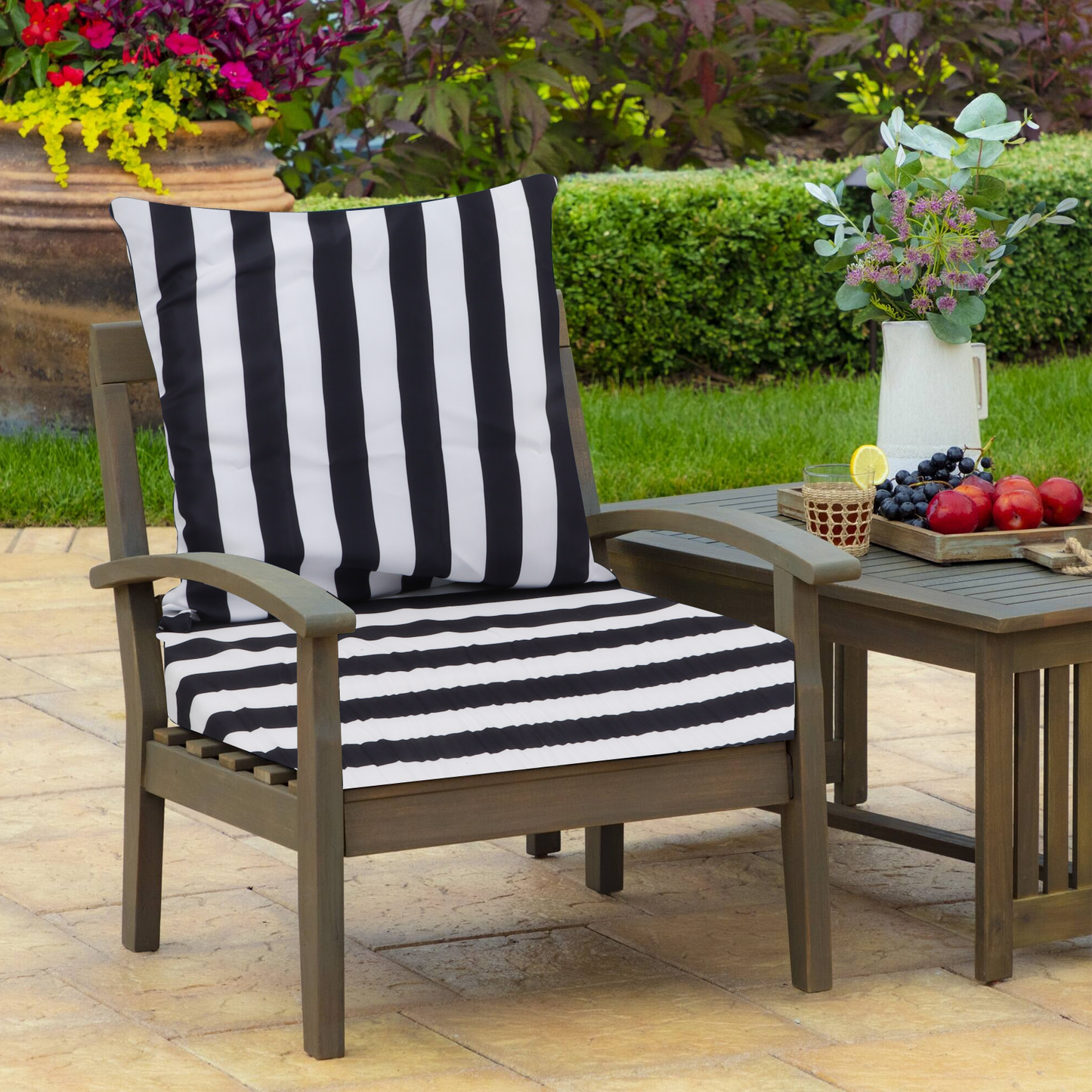 Outdoor Chair Cushion Set Memory Foam Seat Cushion and Back Cushion for Patio Balcony Furniture