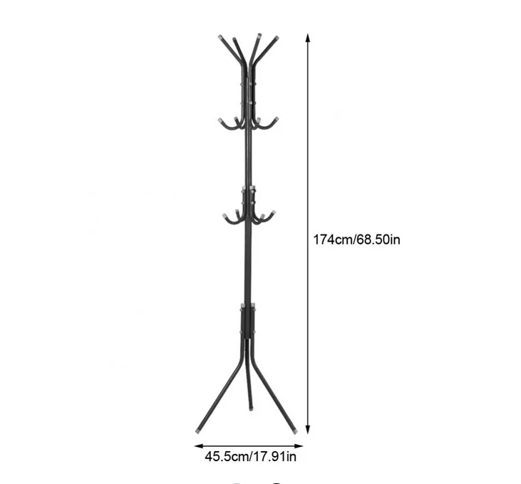 Hilitand Coat Racks Hall Tree Hatrack Coat Rack Stand Metal Coat Hanger Tree with 8 Hooks for Hats Clothes Suits Handbags Umbrella in Entryway Hallway Bedroom Office Use