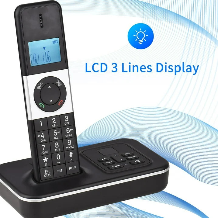 Expandable Cordless Phone System with Answering Machine, 3 Handset Cordless Home Phone, Full Duplex Speakerphone, Caller ID/Call Waiting, Multiple Display Languages, Landline Business Telephones