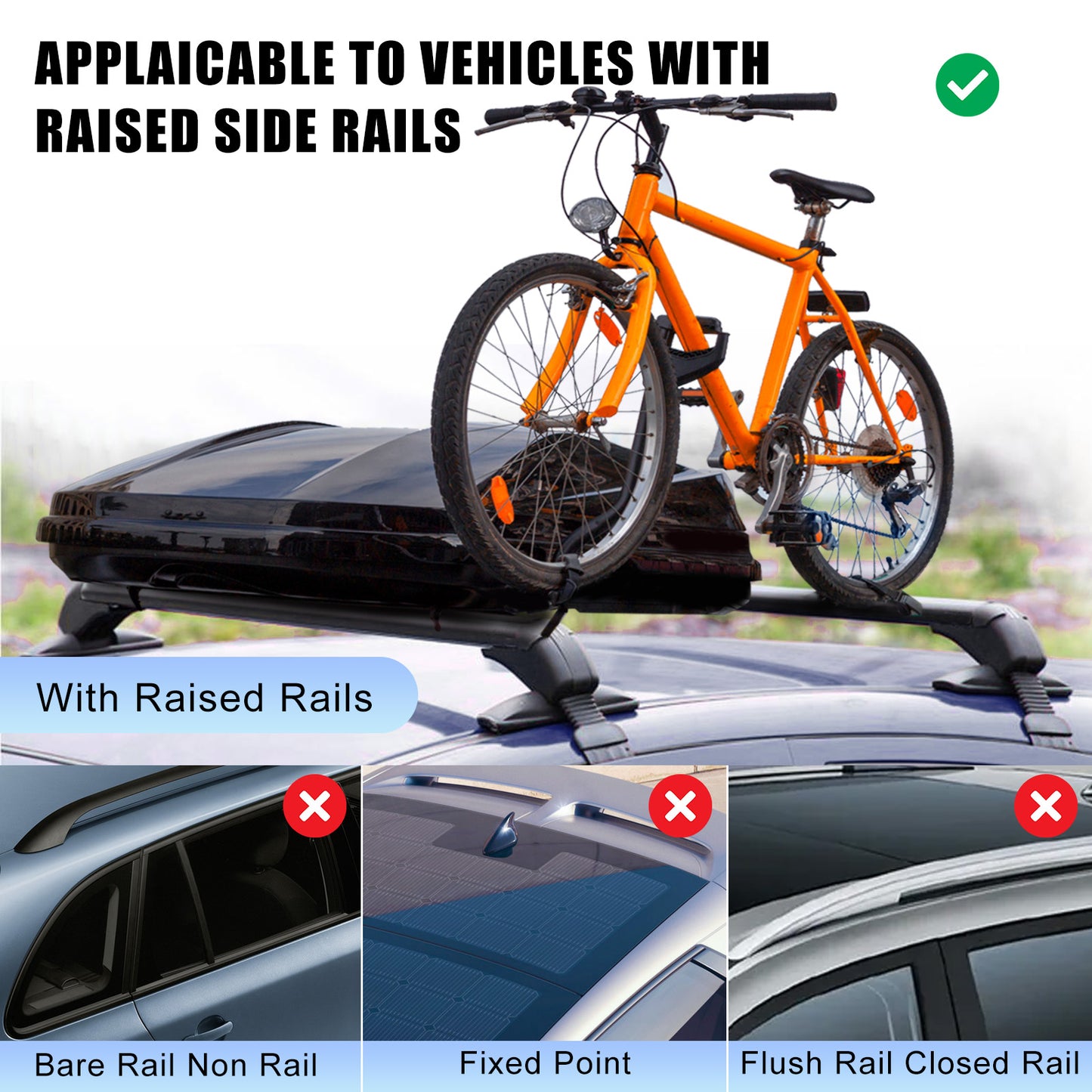 Universal Car Roof Rack, 2 pcs 43" Crossbar with Anti-Theft Lock for Suv/car Roof Cargo Carrier Rails