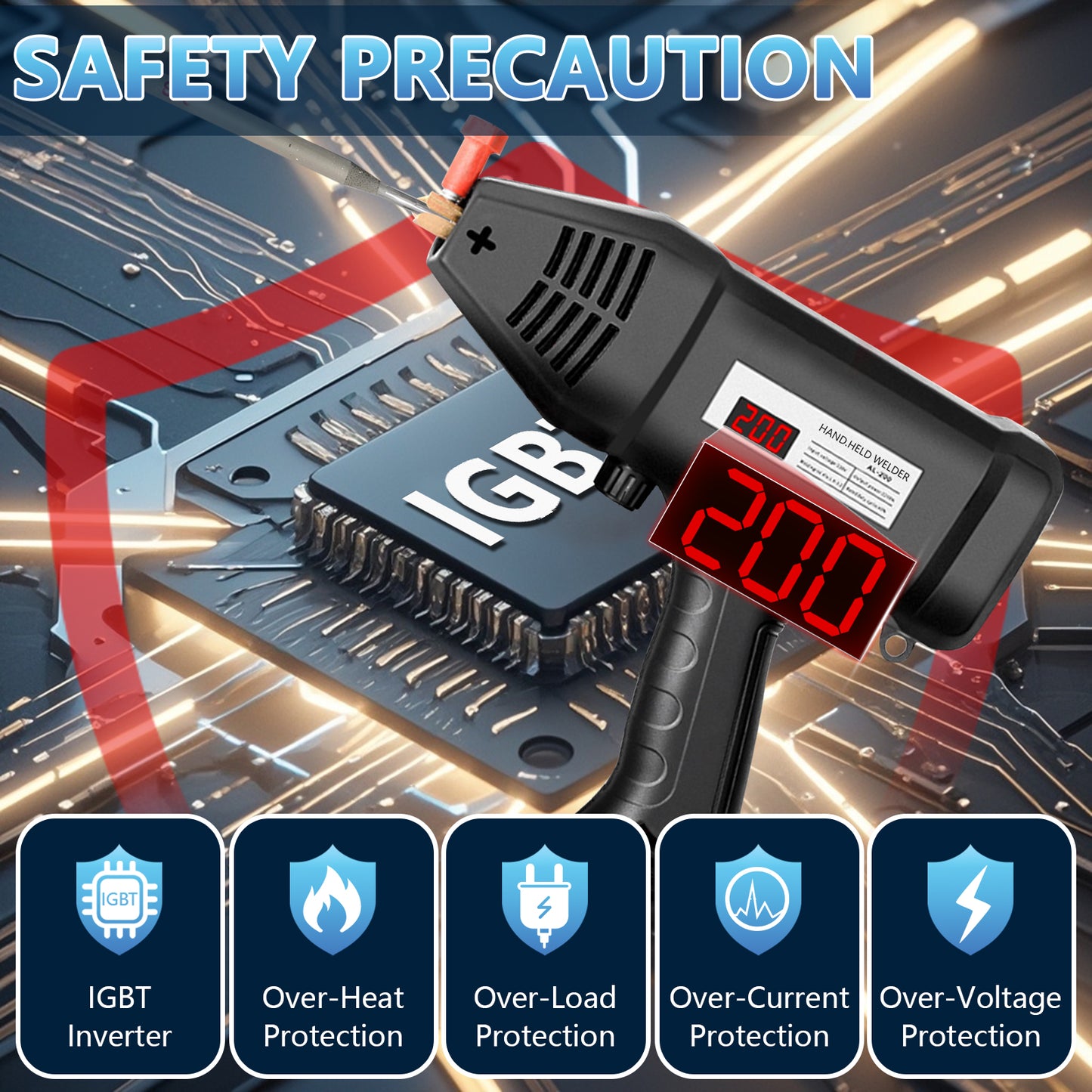 3000W Portable Handheld Stick ARC Welder Machine, 20-200A Adjustment Current, Digital Display, IGBT Inverter, Electric Welder Machine Kit Fit for 3/32"- 1/8" All Size Rod