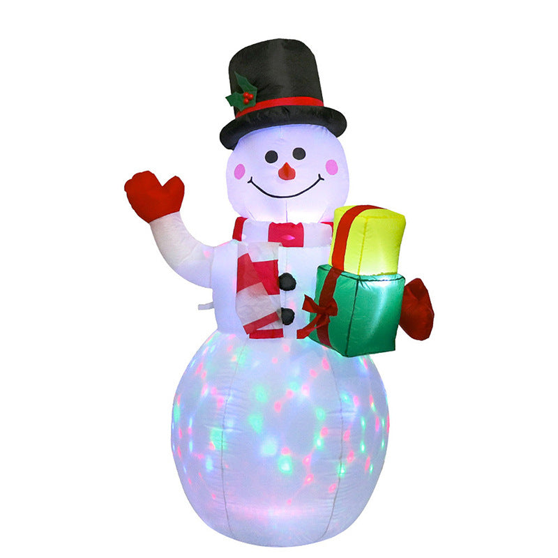 5FT Christmas Inflatable Snowman Decoration with Rotating LED Lights - for Outdoor and Indoor Holiday Decorations, Christmas Parties and Lawn Décor
