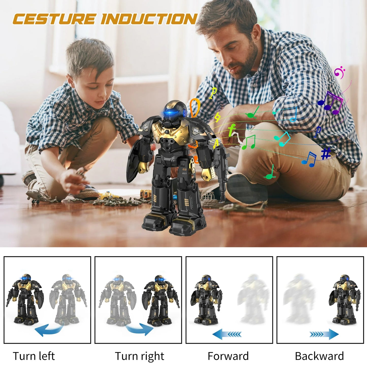 Kids RC Robot Toy, Smart Robot with Talking, Singing, Dancing, Interactive Touch Sensor and Programmable actions, Remote Control Toys for Kids ages 3-12