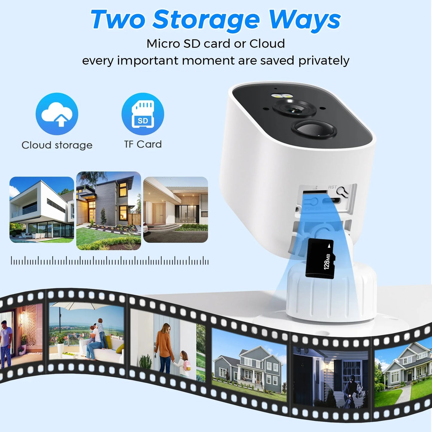 2K Security Cameras Wireless Outdoor 4MP WiFi Camera for Home Surveillance System Floodlight Color Night Vision, PIR Motion Detection,Live Talk,IP65 Waterproof, Comes with 64GB SD Card/Cl-oud Storage