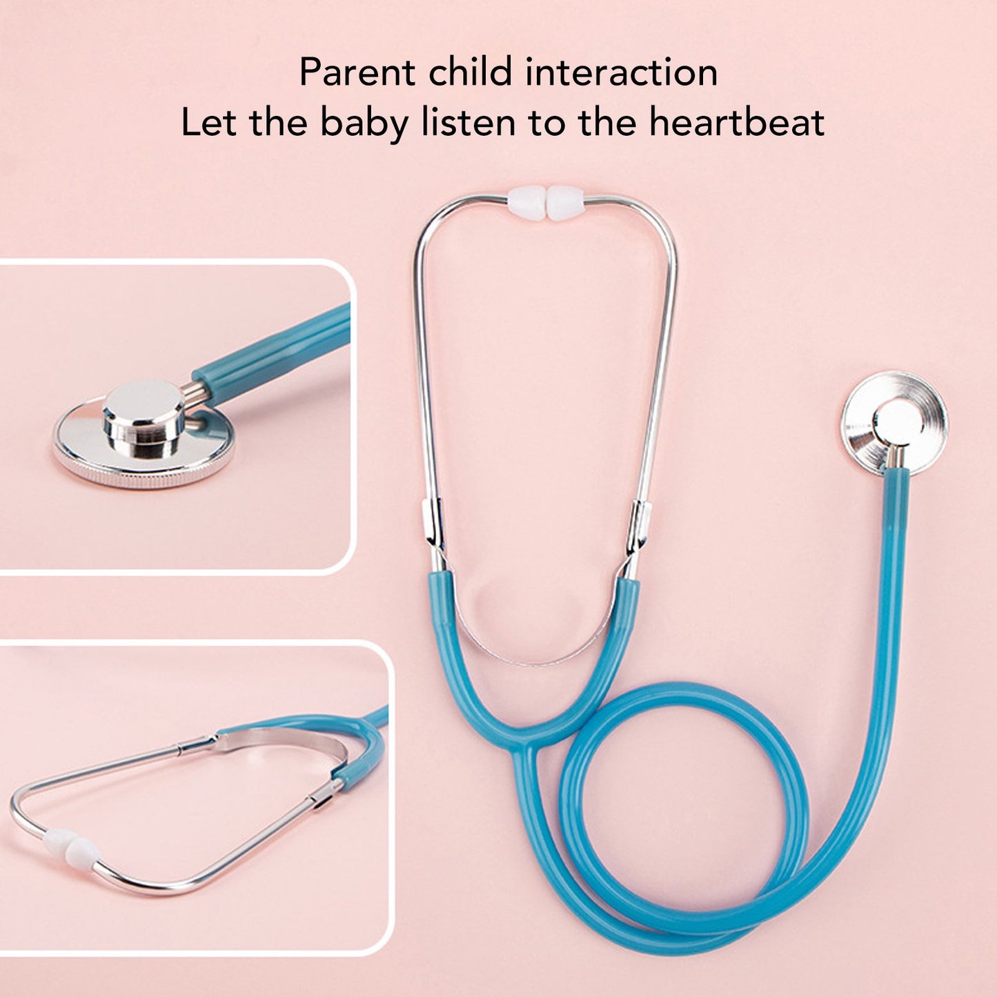 Kids Doctor Kit 50-Piece Wooden Pretend Play Doctor Playset with Carrying Case Stethoscope Pretend Role Play Medical Kit Toy for Toddlers Boys Girls 3 4 5 Years Old