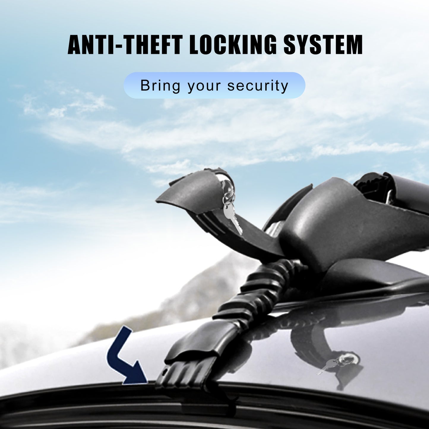 Universal Car Roof Rack, 2 pcs 43" Crossbar with Anti-Theft Lock for Suv/car Roof Cargo Carrier Rails
