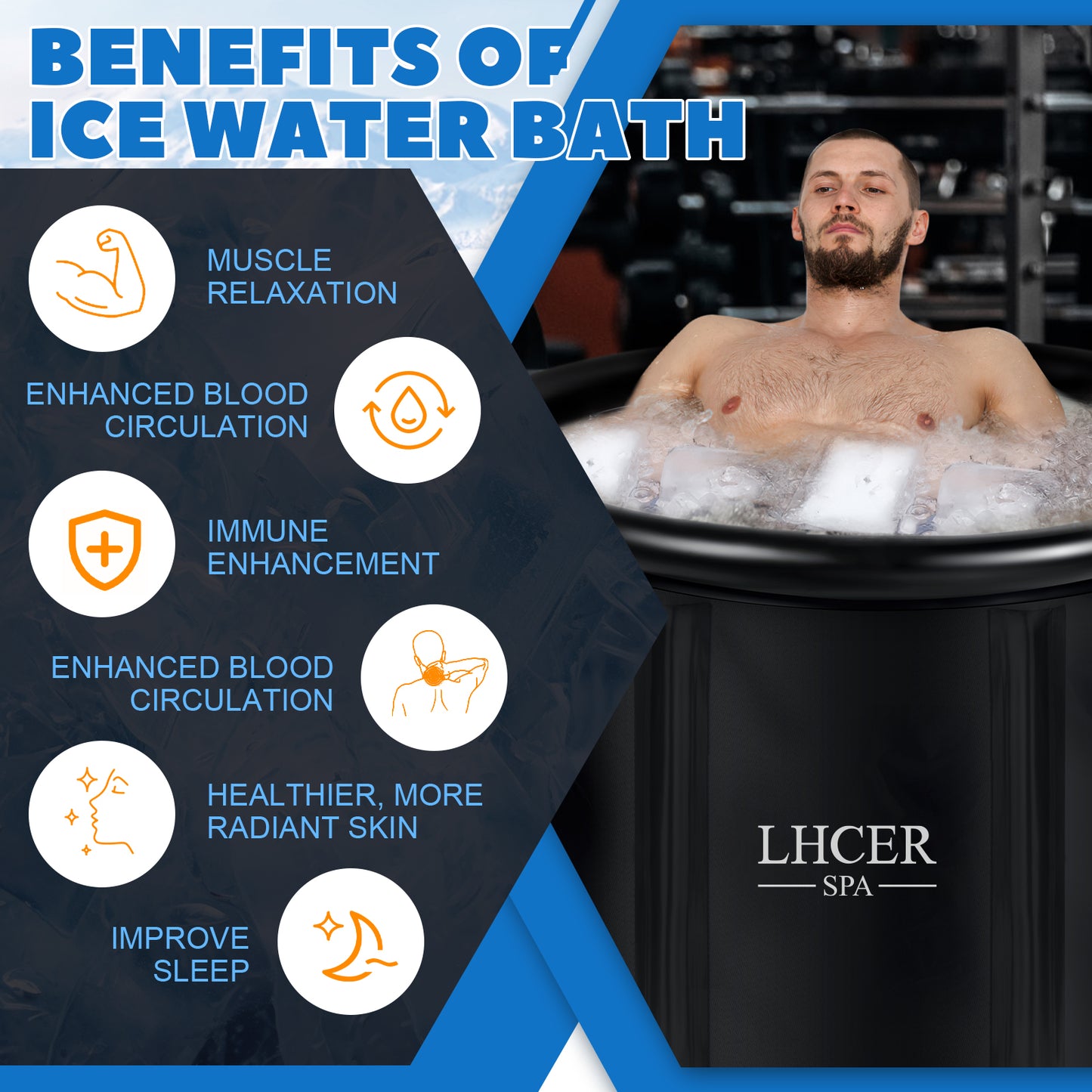 The LHCER Ice Bath Tub for Athletes XL: 116 Gallons Cold Plunge Tub with Cover for Athlete Recovery