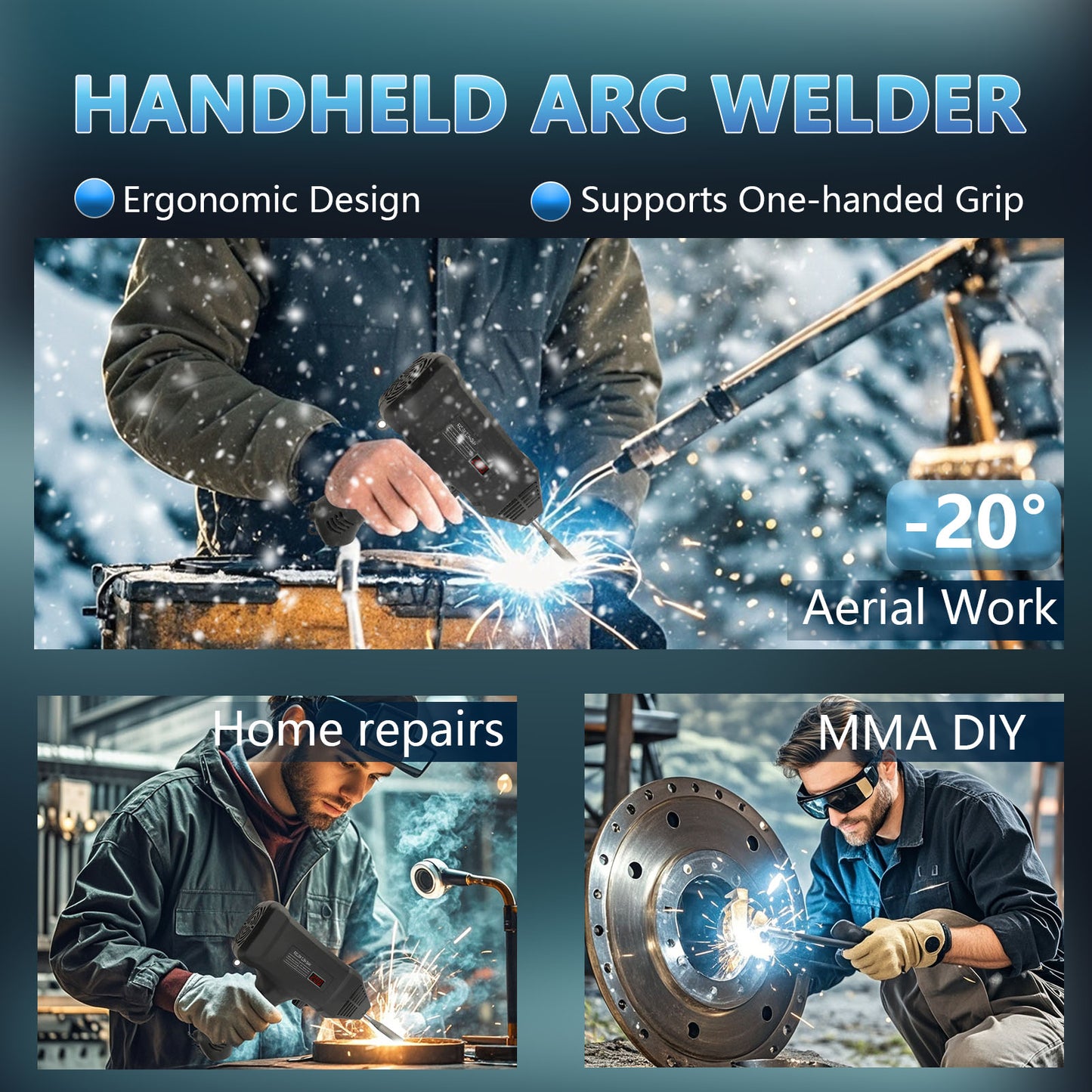 3000W Portable Handheld Stick ARC Welder Machine, 20-200A Adjustment Current, Digital Display, IGBT Inverter, Electric Welder Machine Kit Fit for 3/32"- 1/8" All Size Rod