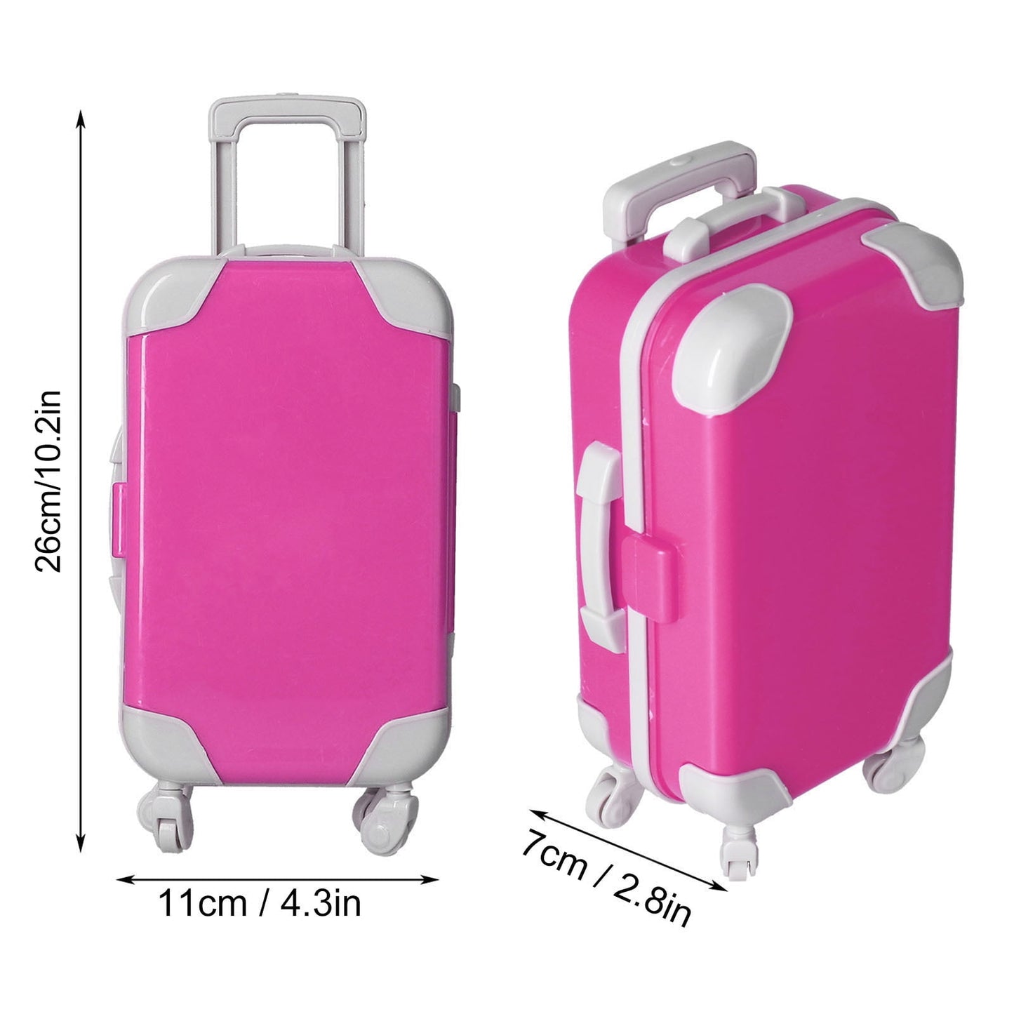 Doll Luggage Case, Simulated Vivid Doll Suitcase For 18 Inch Girl Dolls For Home Pink