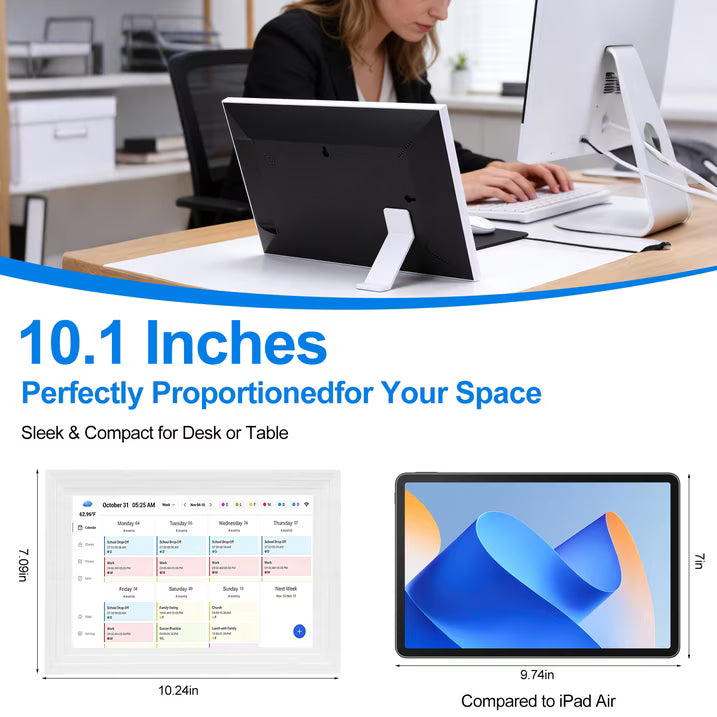 10.1 inch Wall Planner Digital Calendar & Chore Chart, WiFi Smart Touchscreen Interactive Display for Family Schedules/Meal Planner, Display Digital Calendar Great Gifts for Organizing Your 2026 Year