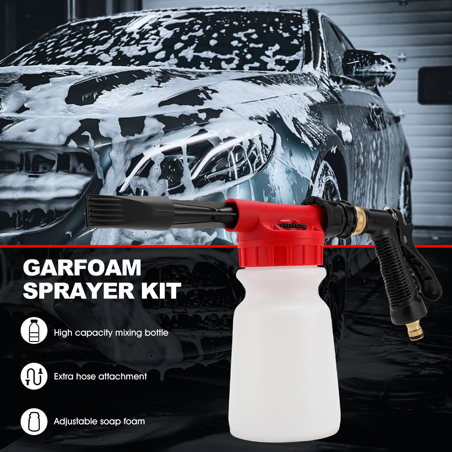 Foam Gun,Foam Cannon Pressure Washer Quick Connect to Most Garden Hose for Home and Car