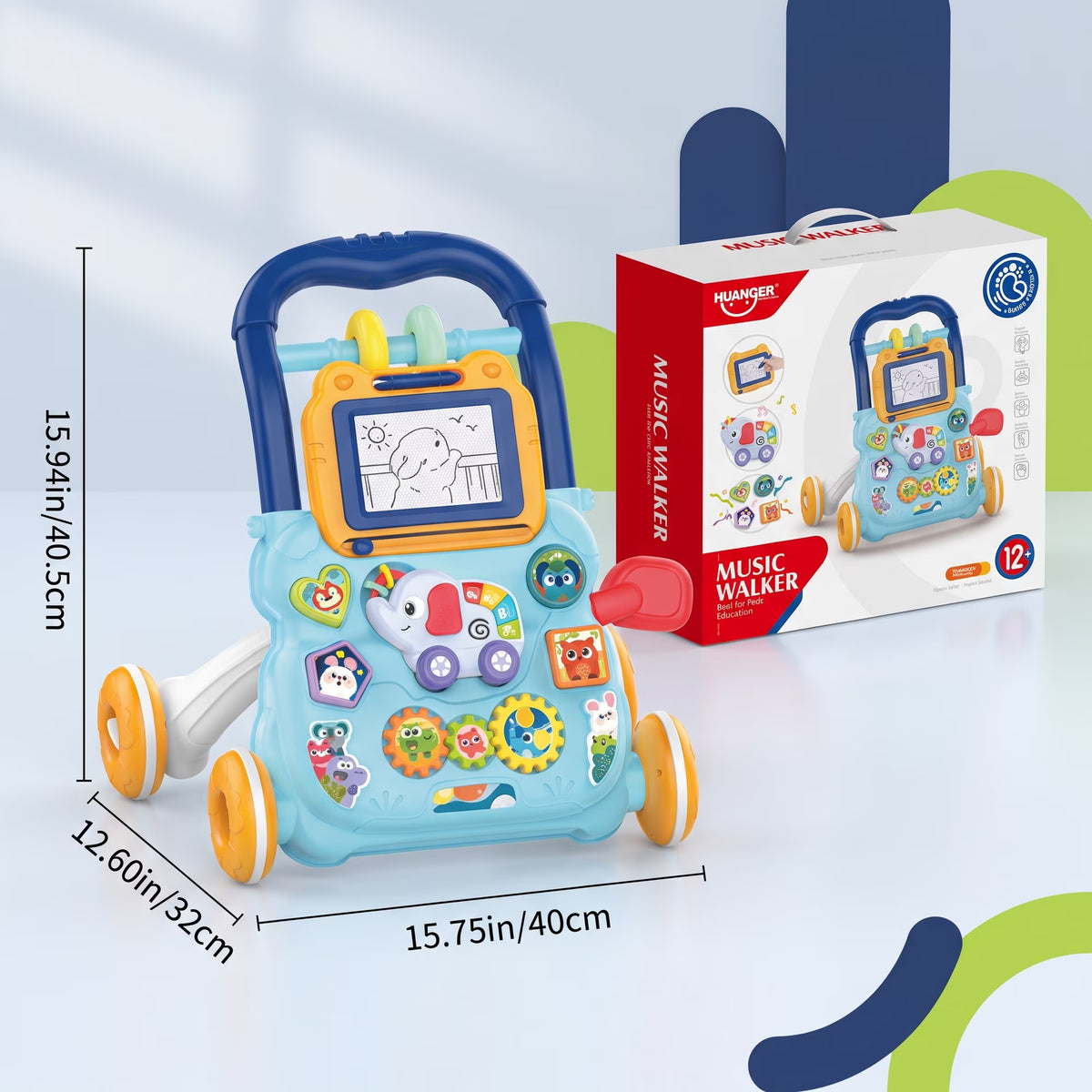 3 in 1 Baby Walker with Music Lights Sit to Stand Toddler Learning Walking Push Toys for 12-18+ Months Boys Girls