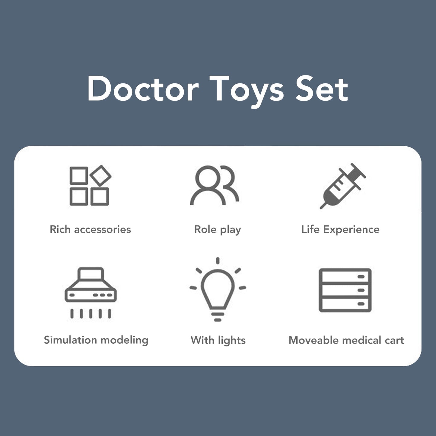Doctor Kit for Kids Pretend Play Medical Station Toy Set with 47pcs Accessories Hospital Doctor Role Play Toy for Toddlers 3 4 5 6 7 8 Years Old Young Children