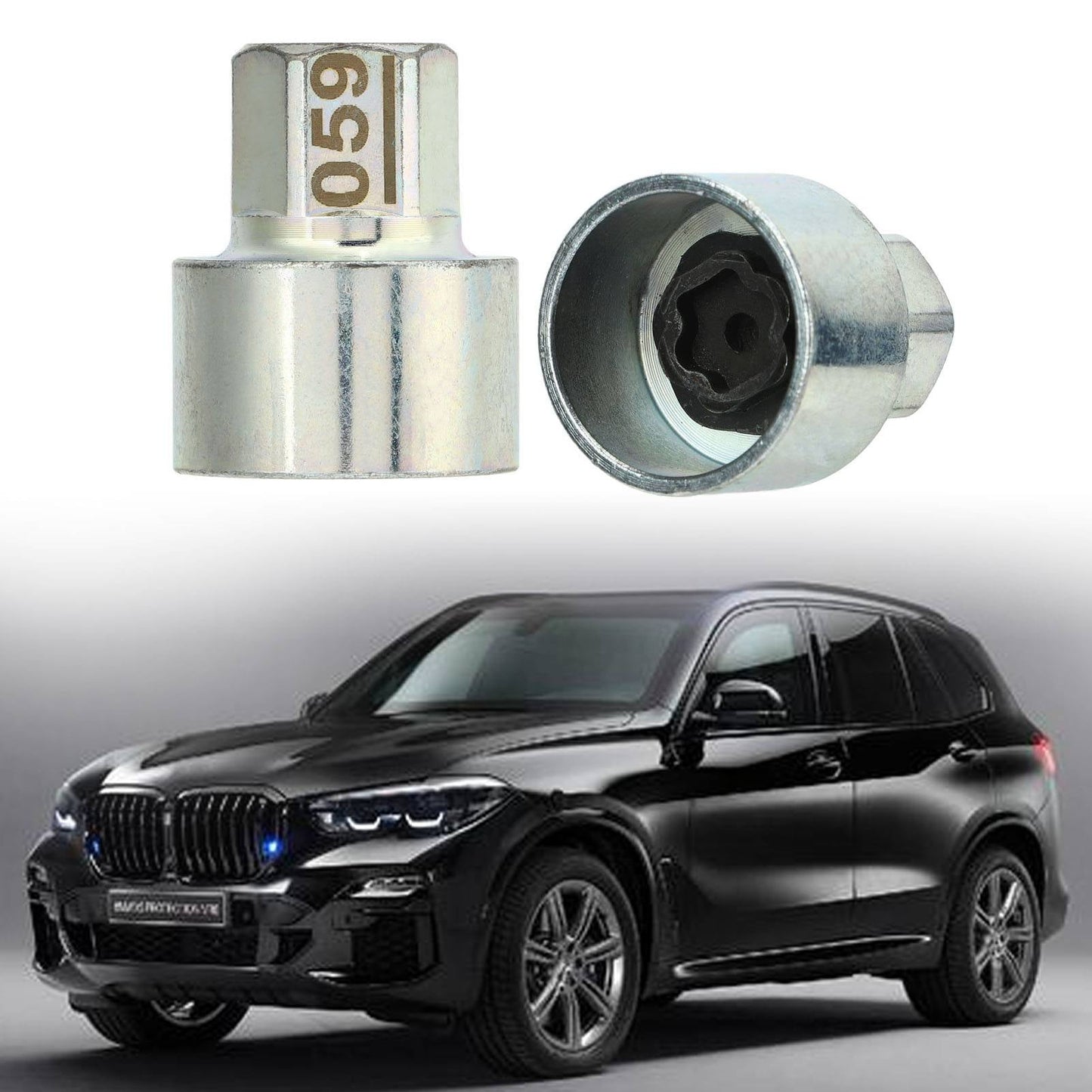 Eotvia Wheel Lock Key, Wheel Lock Lug Nut Metal Professional Anti Theft Lugnut Socket for Car 059