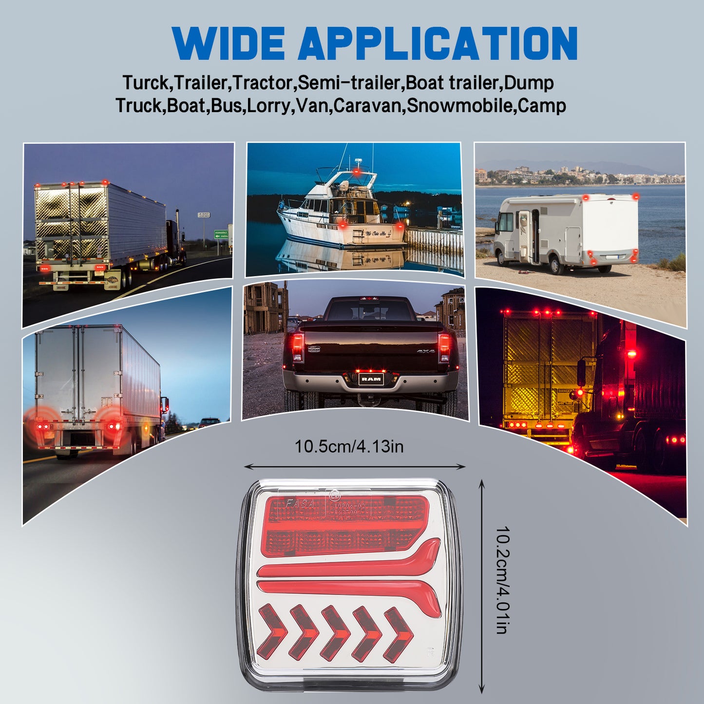 Magnetic Wireless Trailer Lights, Rechargeable LED Trailer Light for Towing Truck, Waterproof Tail Tow Lights Kit for RV Camper Boat Caravan, Portable Turn Signal Brake Running Stop