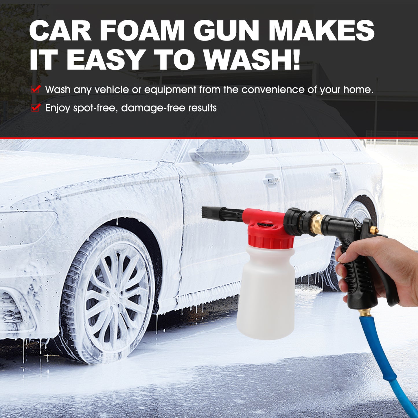 Foam Gun,Foam Cannon Pressure Washer Quick Connect to Most Garden Hose for Home and Car