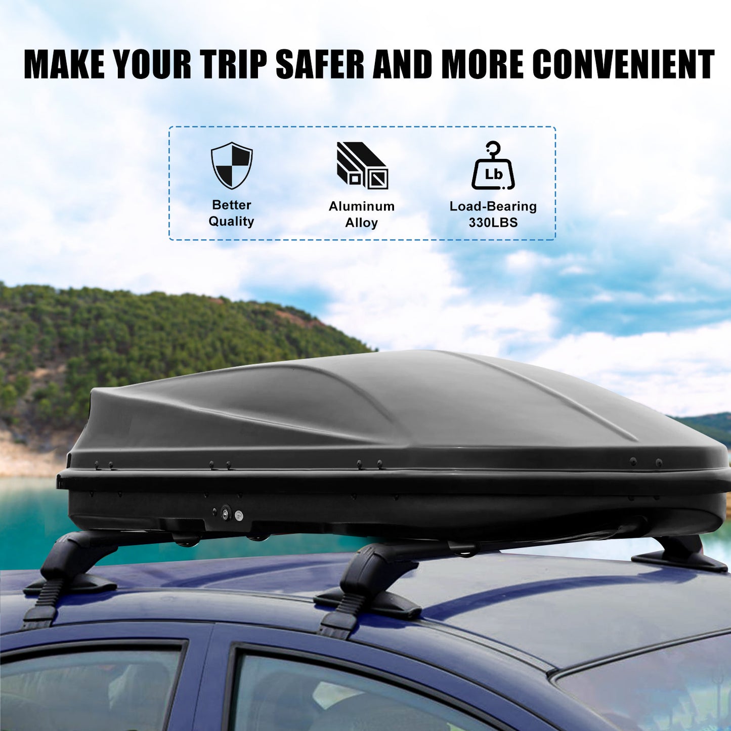 Universal Car Roof Rack, 2 pcs 43" Crossbar with Anti-Theft Lock for Suv/car Roof Cargo Carrier Rails