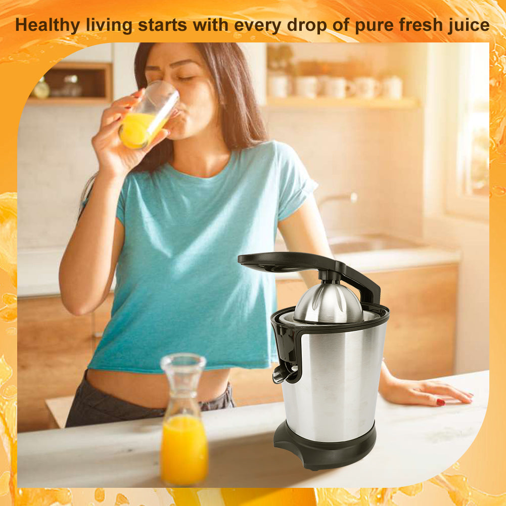 Electric Citrus Juicer, Orange Juice Squeezer with Two Size Juicing Cones, Stainless Steel Orange Juice Maker with Soft Grip Handle, For Oranges, Grapefruits, Lemons and Other Citrus Fruit