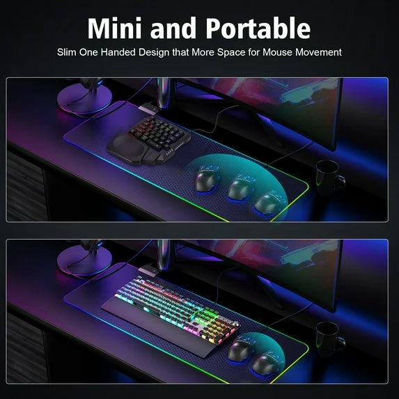 One Handed Gaming Keyboard 35 Keys Waterproof Wide Palm Rest Black Single Handed Keyboard For Computer Mobile Games,35 Keys Gaming Keyboard,K13 Gaming Keypad