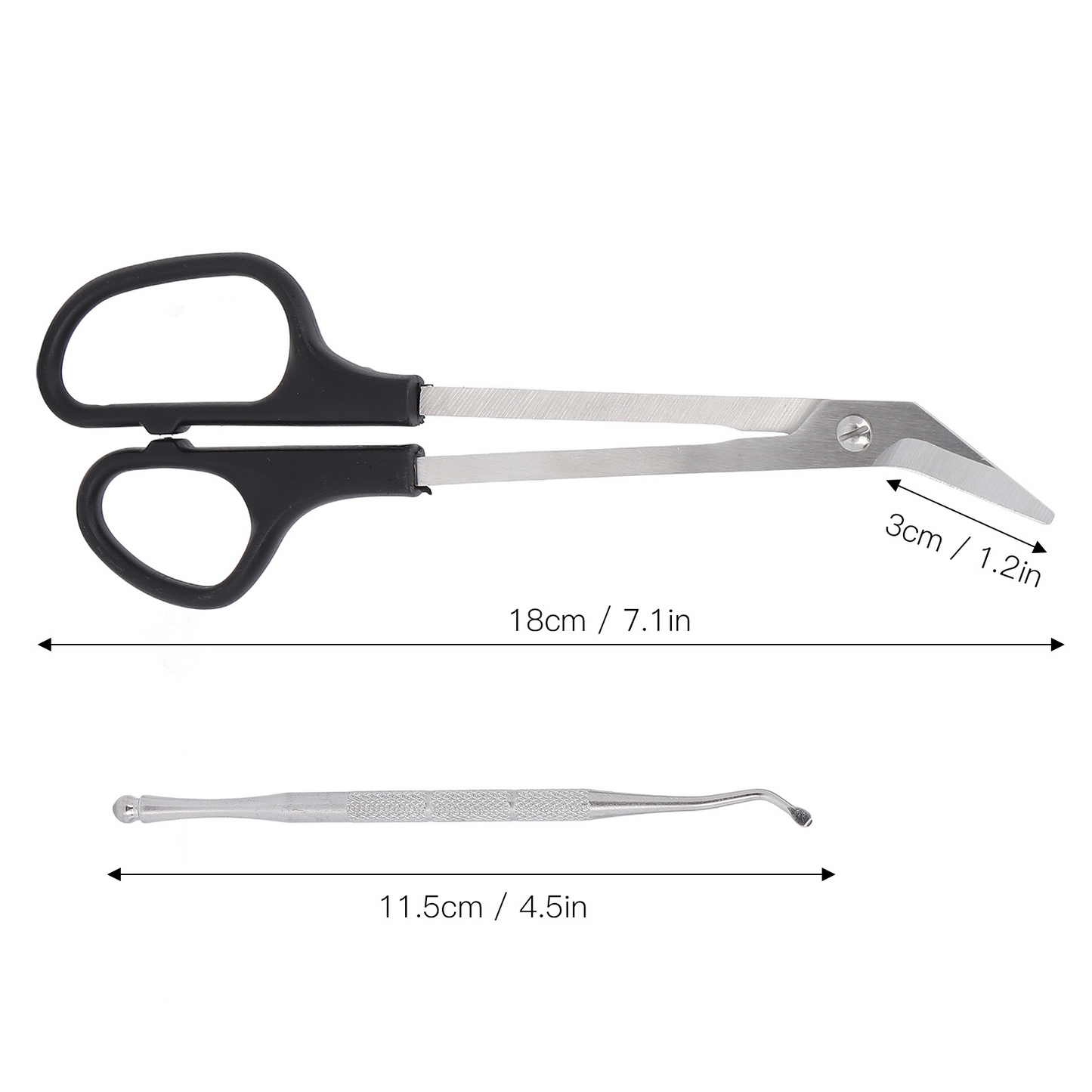Long Handled Toenail Scissors Easy Reach Toenail Clippers With Nail Picker For the Elderly Seniors, Nail Scissors for Thick & Ingrown, Cuticle Scissor Toenail File Ergonomic Stainless Steel