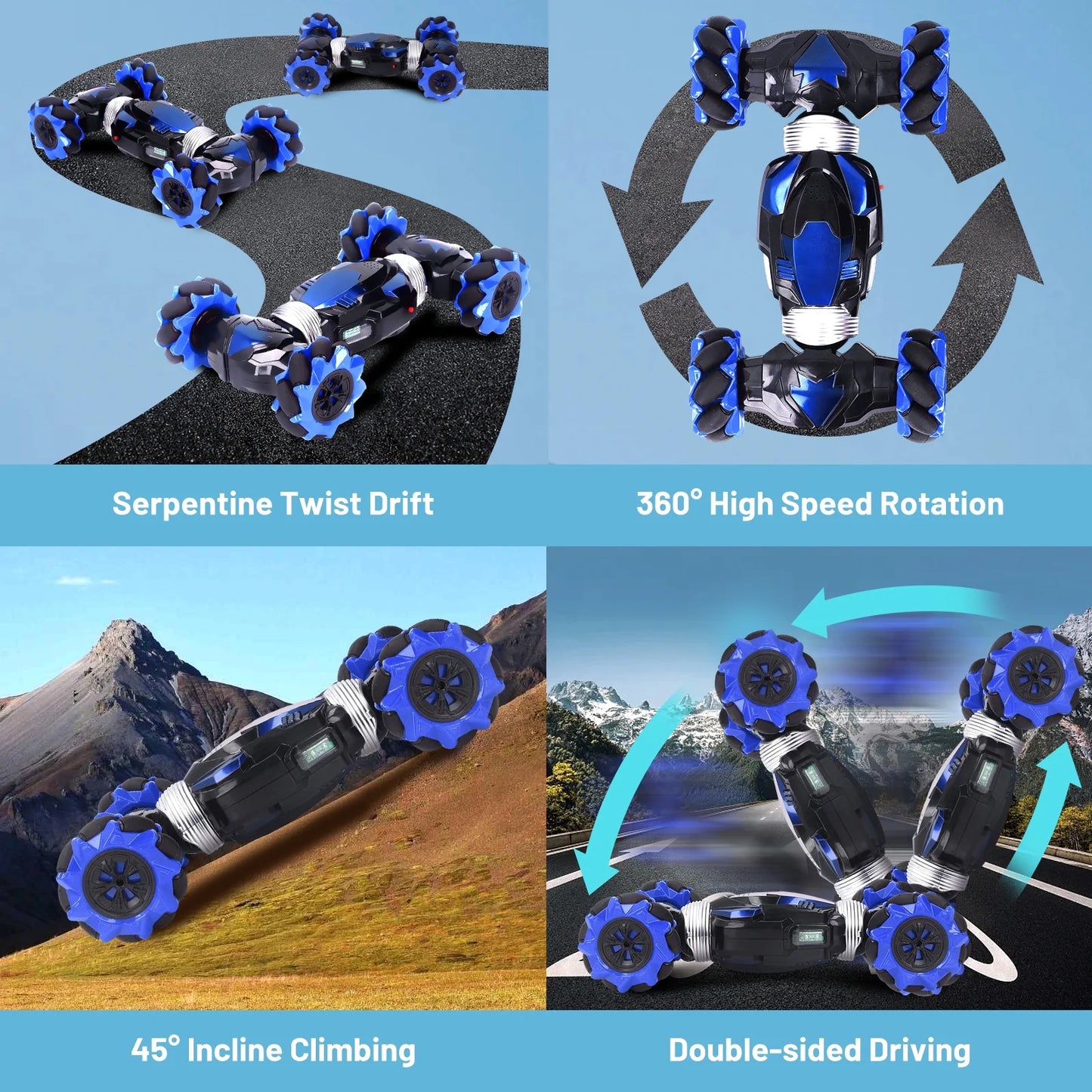 Gesture Sensing RC Car RC Stunt Car for Kids Boys Gesture Control Twist Car with Lights & Music RC Crawler Remote Control Car Kids Gift