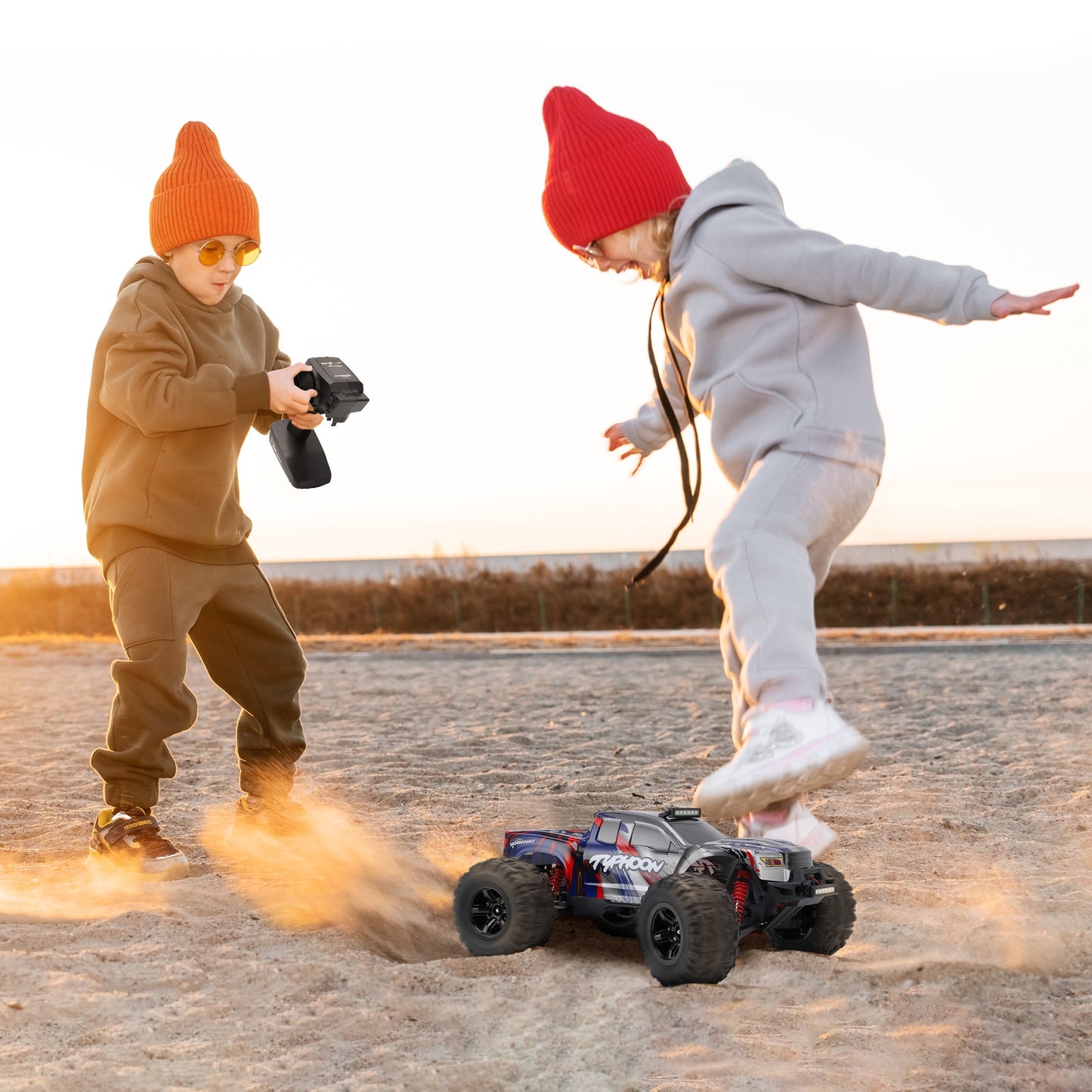1:10 RC Car Truck for Adults Kids 60KM/H High Speed Fast Off-Road RC Trucks 4WD All Terrain Remote Control Monster Truck Boys Girls RC Car Toys, 2 Batteries
