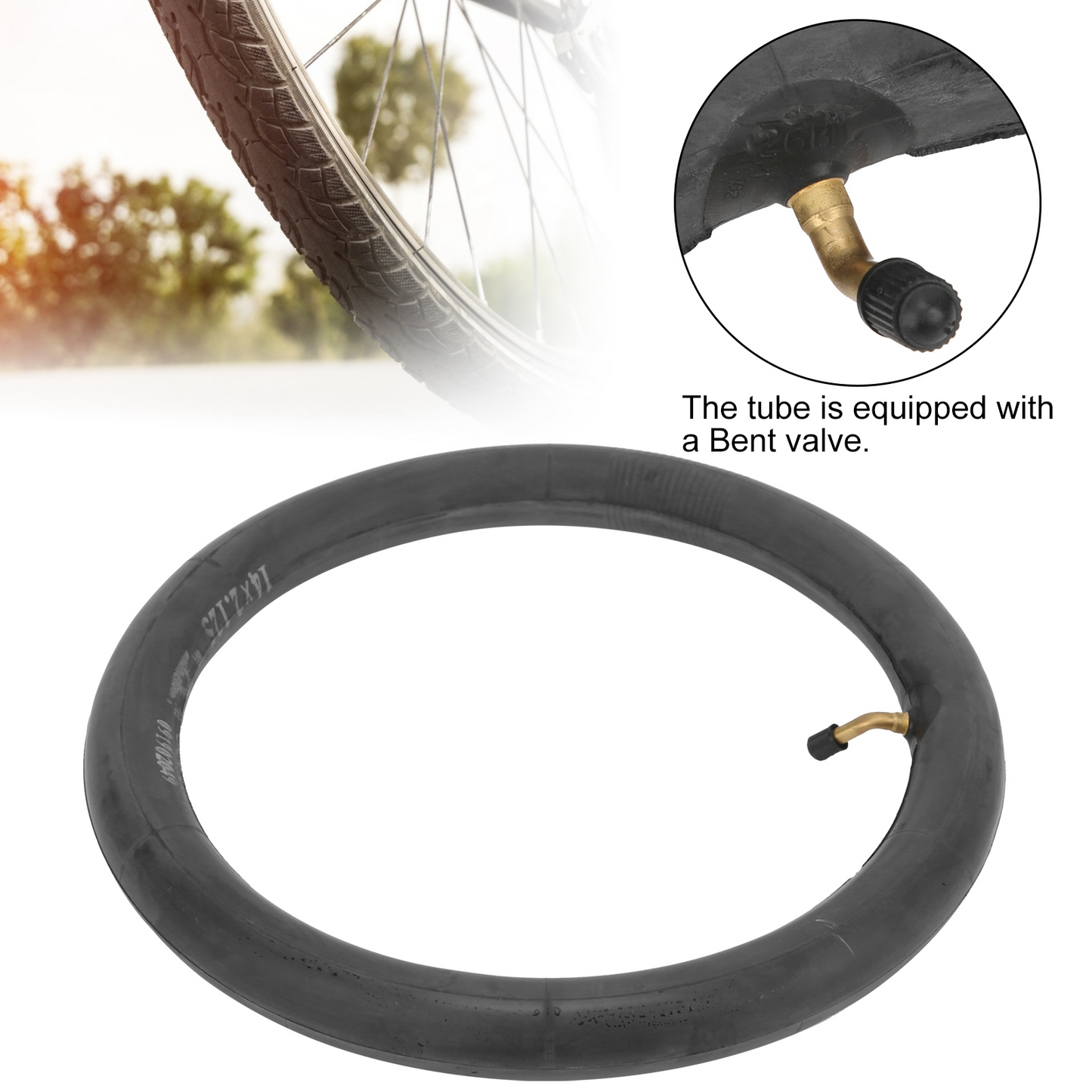 Domqga 14x2.125 Inner Tube,14x2.125 Inner Tube With Bent Angle Valve Butyl Rubber Inner Tubes For Electric ,Electric Inner Tubes