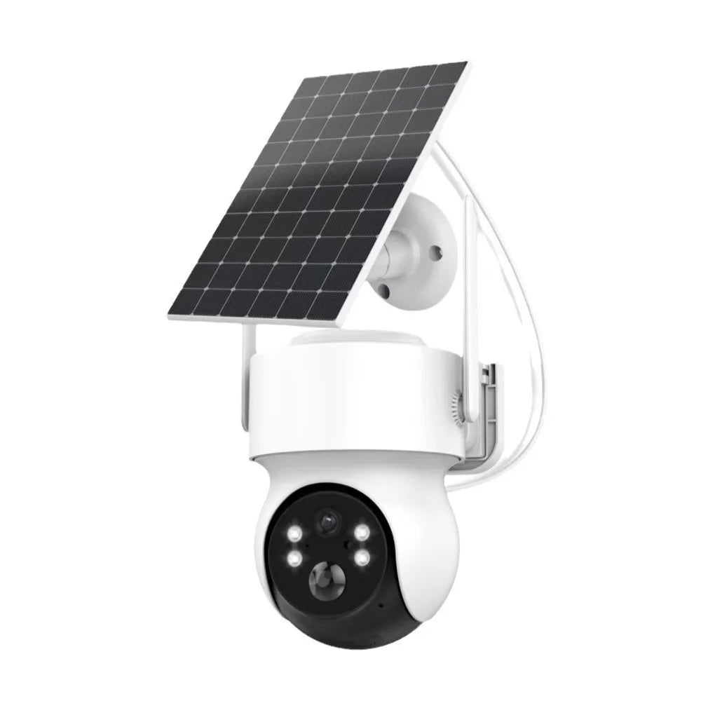 2K Solar Security Cameras Wireless Outdoor, Battery Powered PTZ 4MP WiFi Camera for Home Security with Flashlight Color Night Vision, Siren Alarm, PIR Motion Detection, 2-Way Talk, Cl-oud/SD Storage