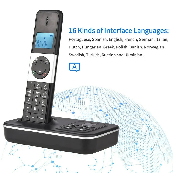 Expandable Cordless Phone System with Answering Machine, 3 Handset Cordless Home Phone, Full Duplex Speakerphone, Caller ID/Call Waiting, Multiple Display Languages, Landline Business Telephones