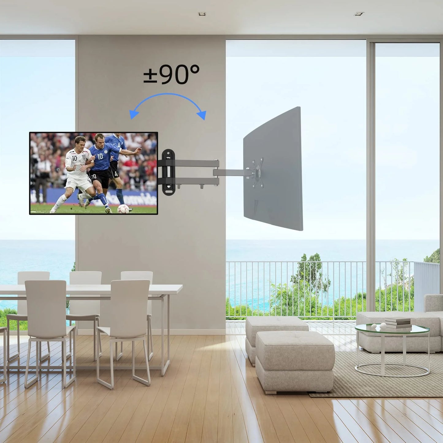 Full Motion TV Wall Mount, Universal Single Stud Corner Bracket for 13-32 inch TVs, Monitor Wall Mount for LCD Monitor Swivel Tilt Extension Rotation Articulating, VESA 100x100mm/75x75mm, up to 33LBS