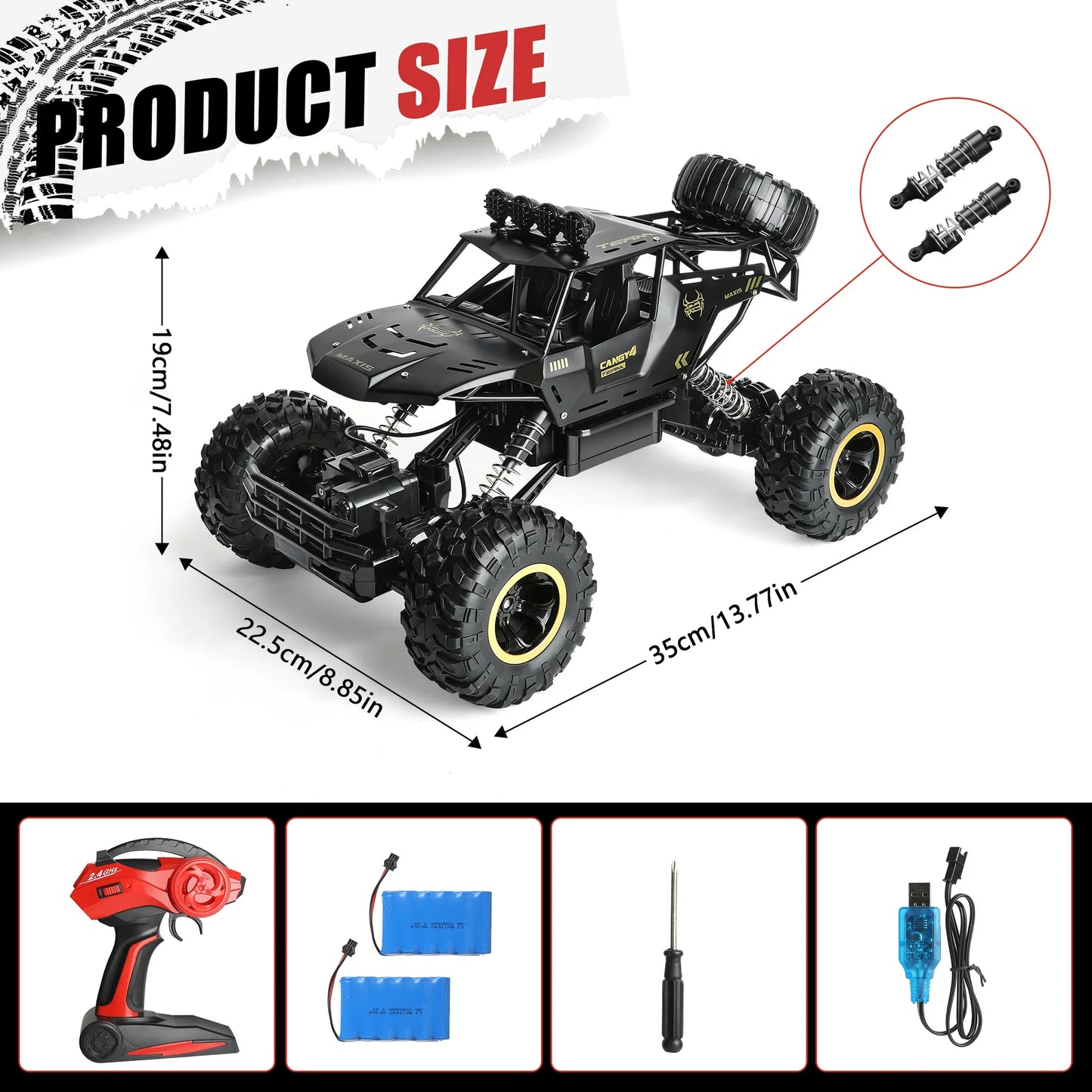 1:12 Scale RC Cars for Adults, All Terrain off-Road Remote Control Truck 48KM/H, High Speed 4WD RC Vehicle with 60 Min Runtime, 2 Batteries LED Lights Gifts Toys for Kids