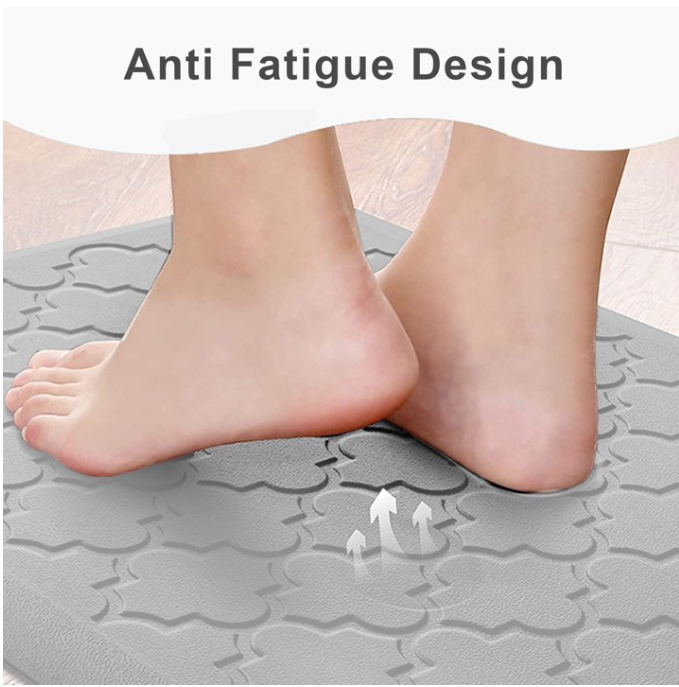 2pcs Kitchen Mat Anti Fatigue Comfortable Kitchen Cushioned Foam Rugs Ergonomic Comfort Standing Pad for Home Light Gray