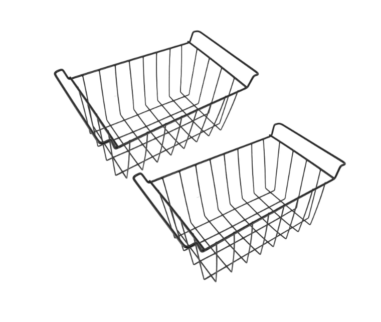 2 Pack Stackable Metal Wire Storage Baskets Freezer Baskets, Freezer Storage Basket Organizer Bins,16.3*9.6*5.9in