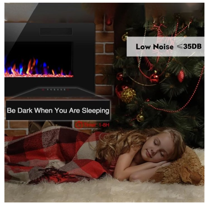 60in 5100BTU Indoor Electric Ultra Thin Mute Fireplace, Wall Mounted Recessed Adjustable Multiple Flame Colors & 5 Speeds & 8H Timer Fireplace with Touch Screen and Remote Control
