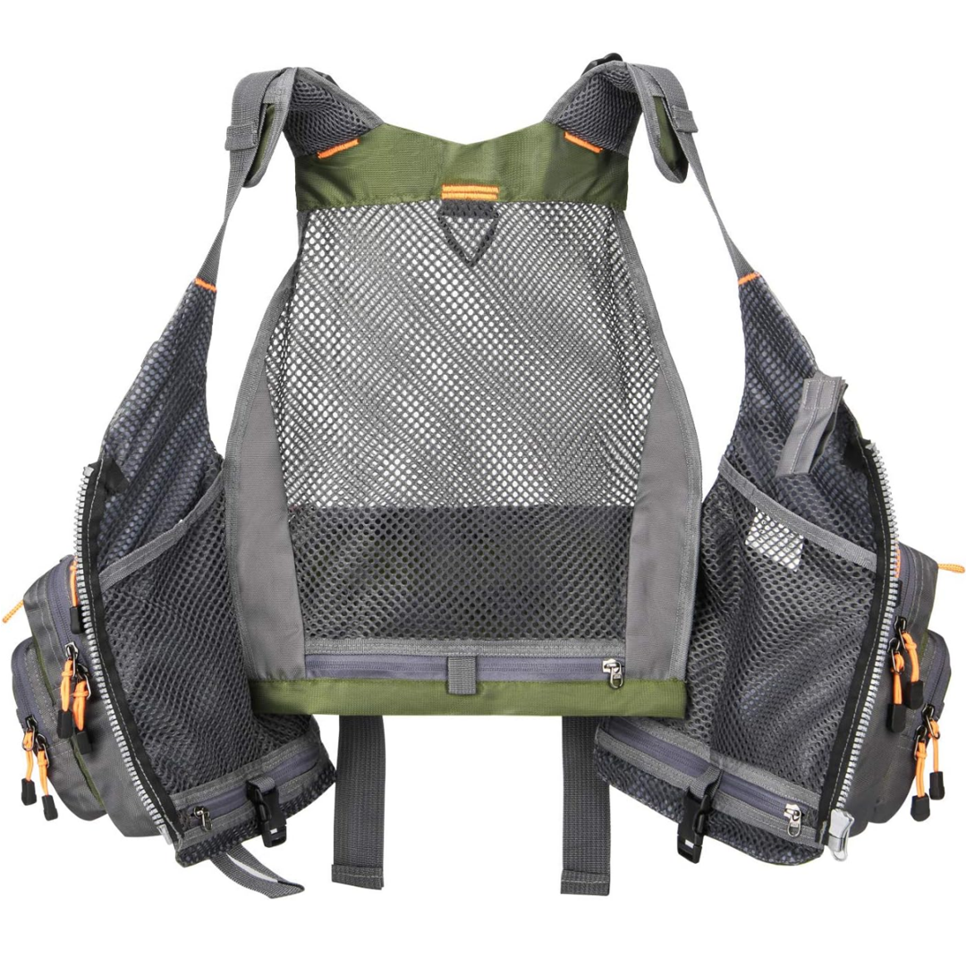 Fly Fishing Vest for Men Women, Comfortable Adjustable Fishing Vest with Multi-Pockets Reflective Stripes, Lightweight and Durable Unisex Strap Fishing Vest Pack, for Fly Bass Fishing