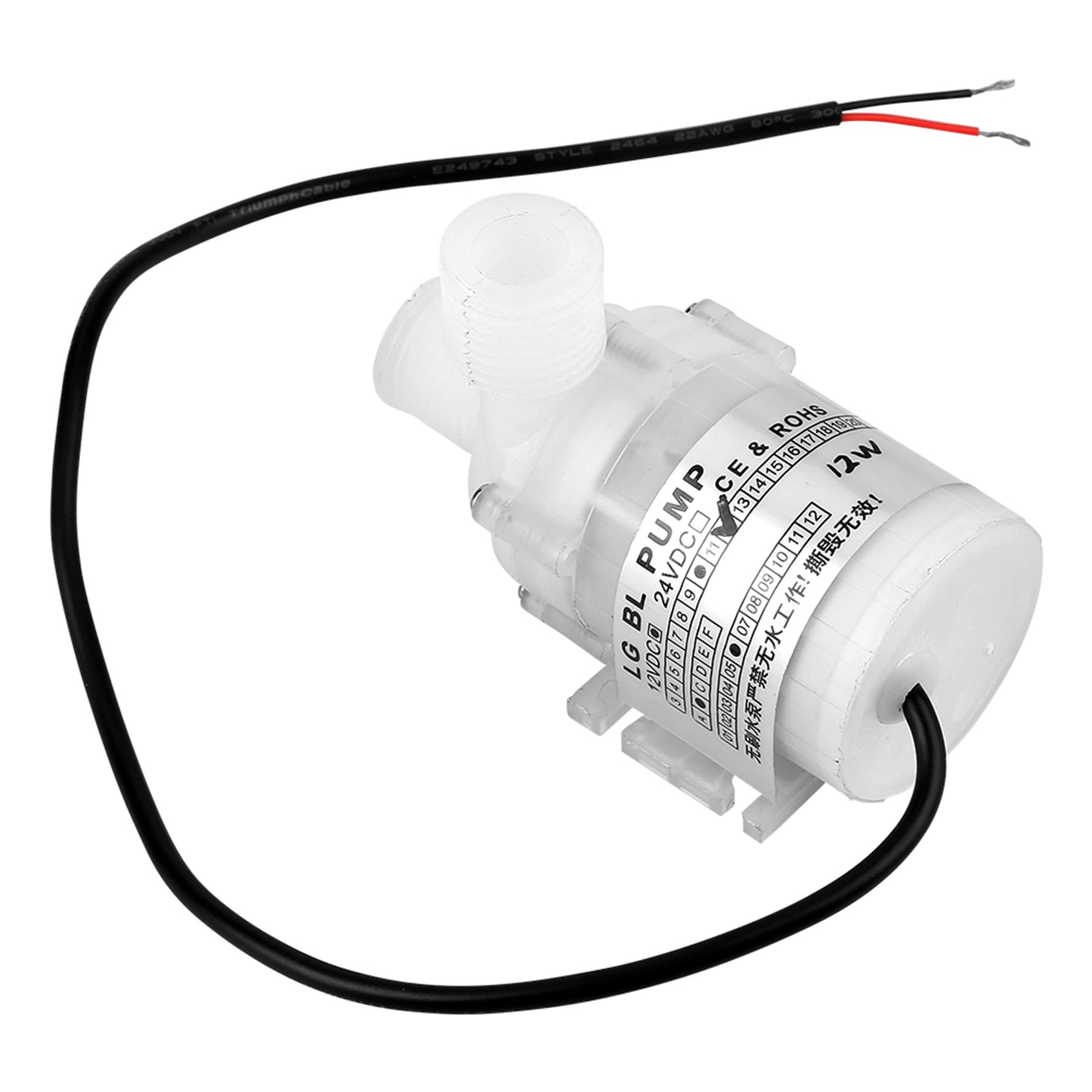 Submersible Pump Ultra Quiet Mini DC 12V 12W White Food Grade Brushless Submersible Water Pump 3.5m Lift Head
