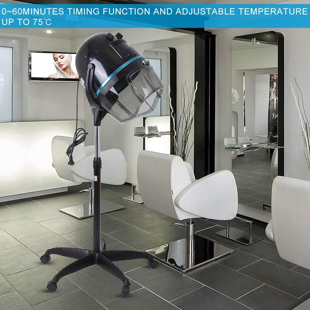 Ymiko Stand Hair Dryer Adjustable Hooded Floor Hair Bonnet Dryer Salon Hair Styling Tool US 110V, Adjustable Hooded Floor Dryer, Salon Hair Styling Tools