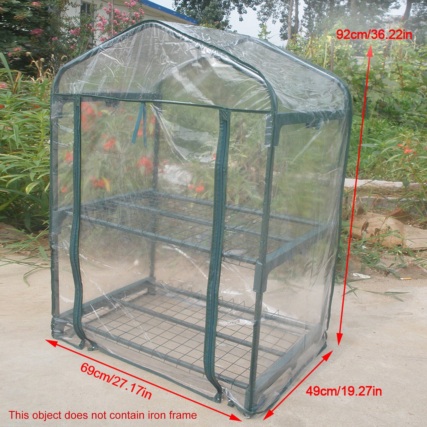 Gupbes Greenhouse Tent, Portable PVC Plant Green House, Mini Warm Flower Plants Waterproof Plant Cover for Outdoor, Indoor Gardening Planting(Without Iron Stand)