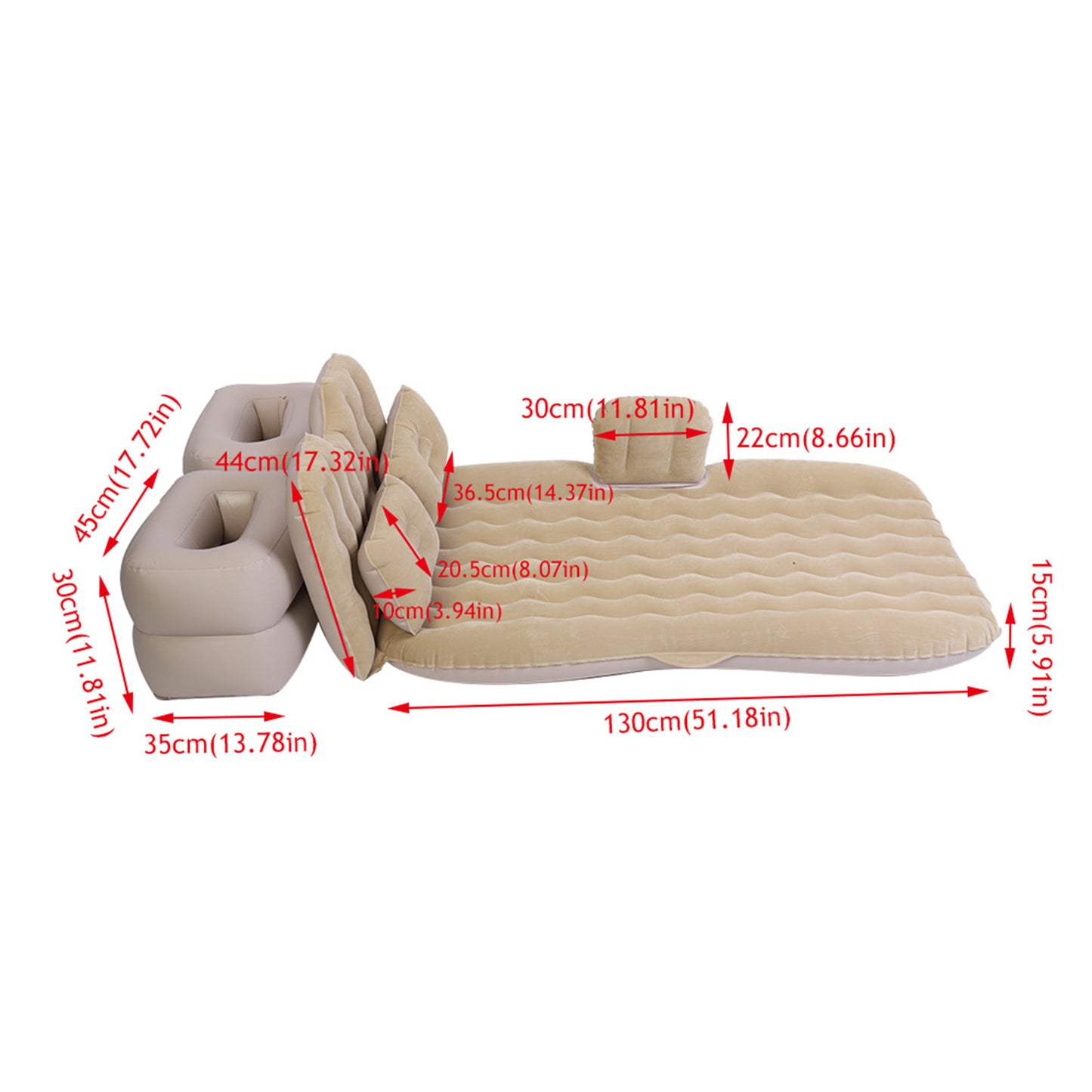 HERCHR Car Inflatable Mattress, Air Mattress,Inflatable Bed Mattress Indoor Outdoor Camping Travel Car Back Seat Air Beds Cushion