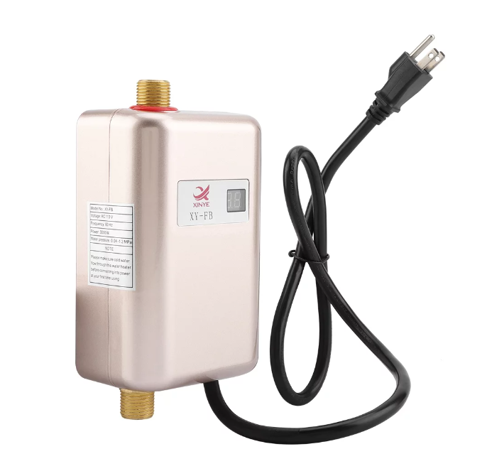 Naccgty Water Heater, Tankless Water Heater,110V 3000W Mini Electric Tankless Instant Hot Water Heater Bathroom Kitchen Washing US