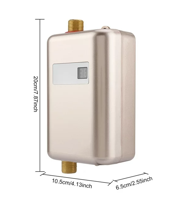 Naccgty Water Heater, Tankless Water Heater,110V 3000W Mini Electric Tankless Instant Hot Water Heater Bathroom Kitchen Washing US
