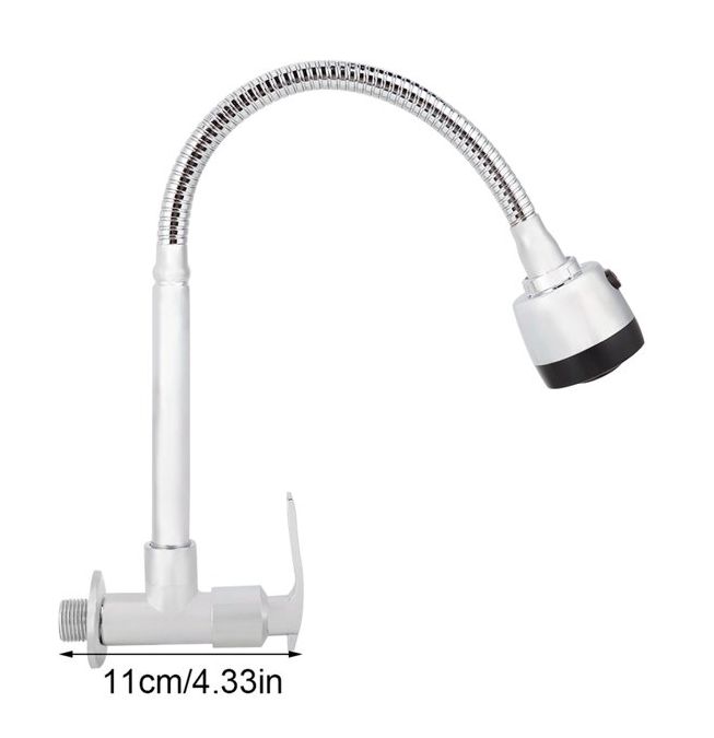 Fyydes Kitchen Faucet Single Cold Water 360° Rotatable Wall Mount Faucet