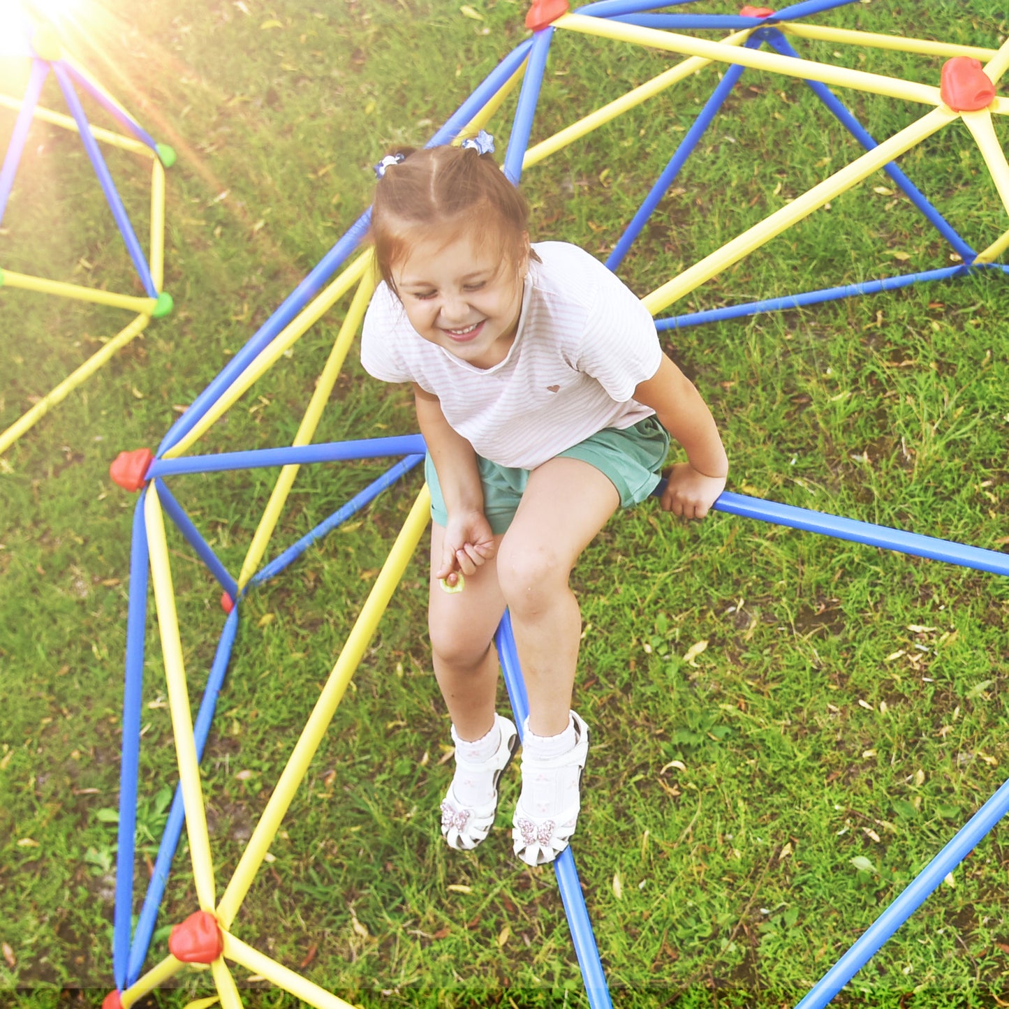 Kids Climbing Dome - 10 ft Geometric Playground Dome Climber Play Center with Rust & UV Resistant Steel, Supporting 1000 LBS