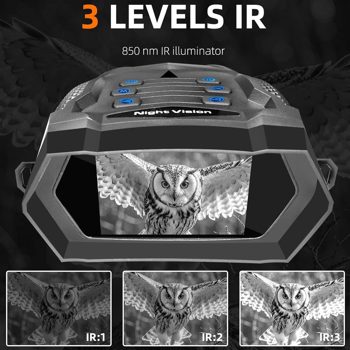 Night Vision Binoculars for Adults, 4K Infrared Night Vision Goggles, 2000ft Range 40MP Hunting Binoculars with Compass,32GB TF Card,5000mAh Battery,3"HD Screen, 8X Zoom for Camping Security Outdoors
