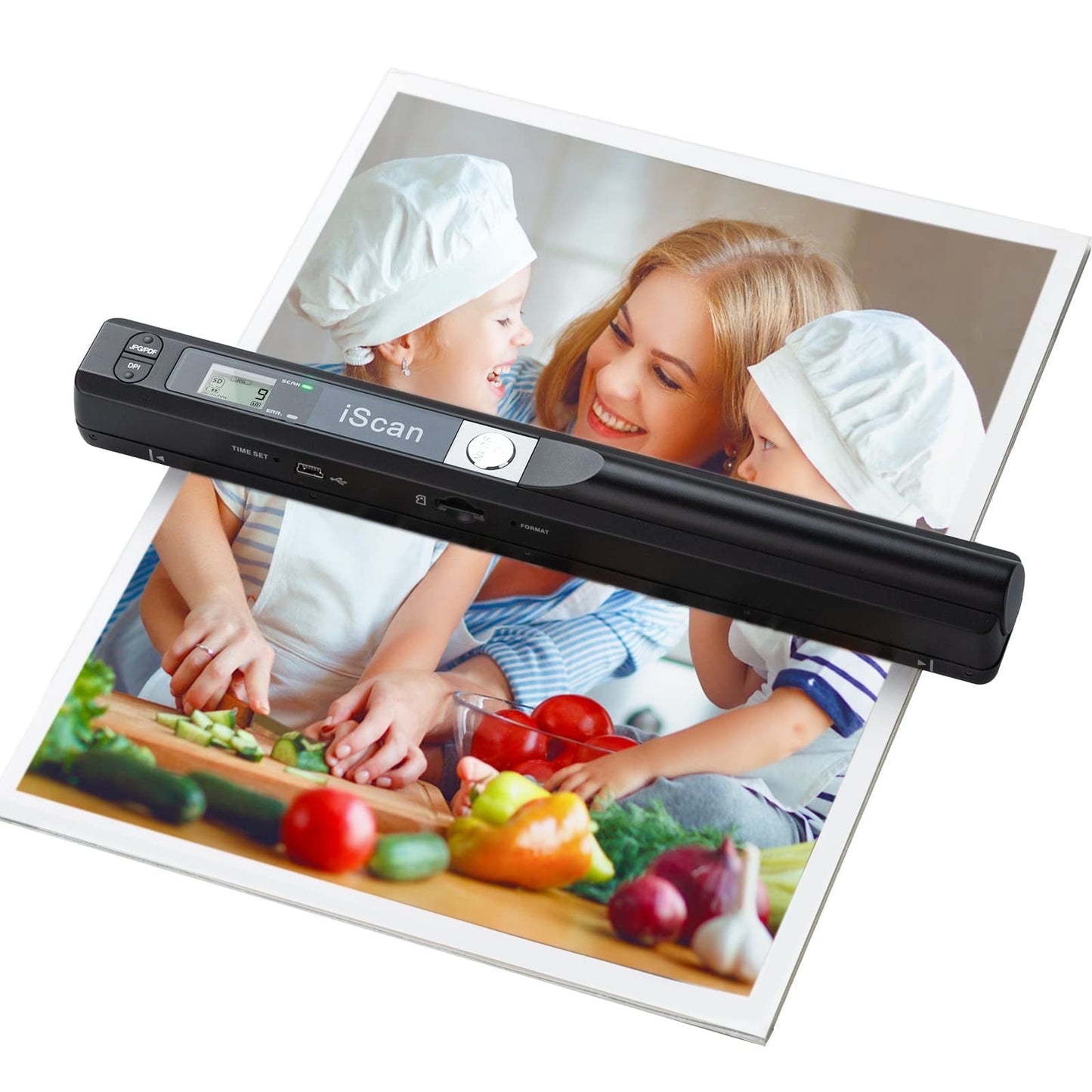 Portable Scanner A4 Document Scanner 900DPI Handheld Scanner JPG/PDF Formate LCD Display for Business Photo Picture Receipts Books (Black)