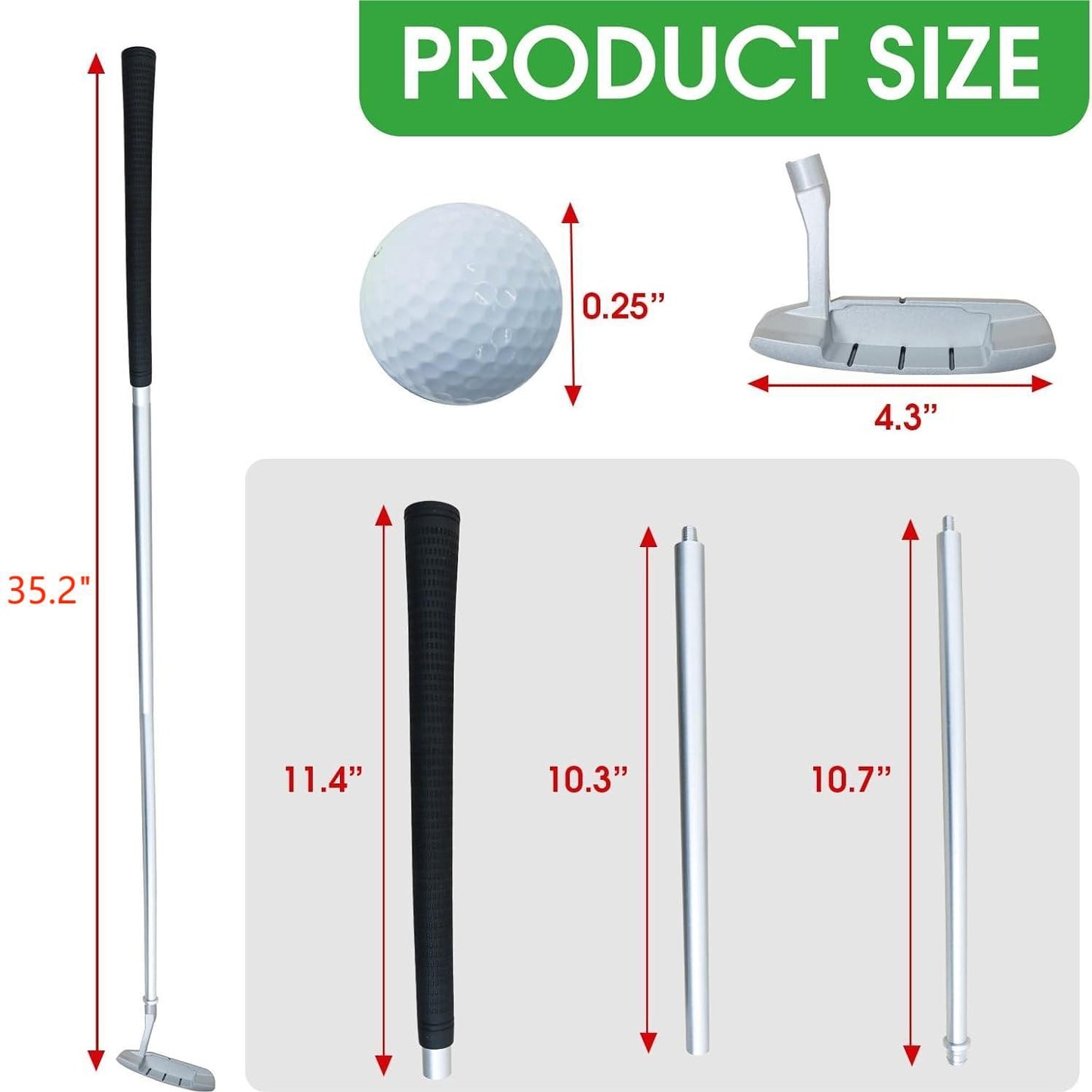 Golf Putter Set with 2 Balls Putting Cup for Travel Indoor Putting Practice Portable Putter Kit Fits for Right Handed