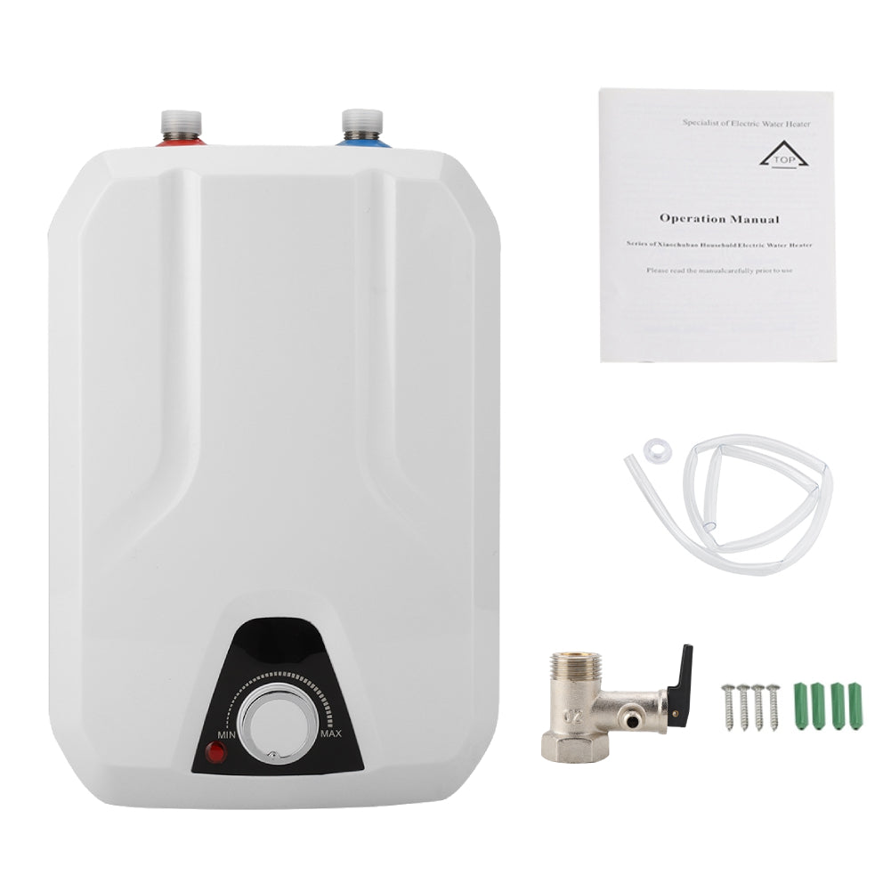 Fyydes 1500W 8L Electric Mini Water Heater Kitchen Shower Hot Water Heating System for Bathroom