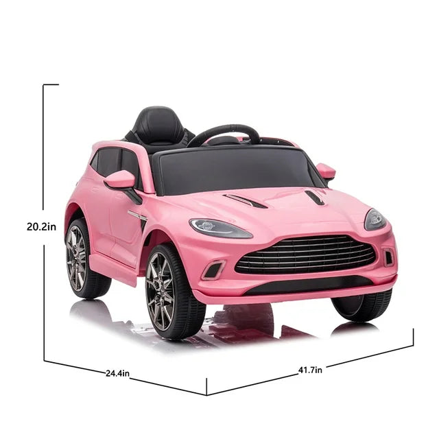 12V Dual-drive electric Kid Ride On Car,Battery Powered Kids Ride-on Car, 4 Wheels Children toys ,LED Headlights,remote control,music,USB, Pink